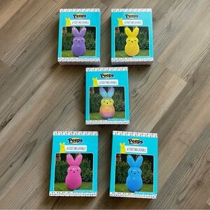 Set of 5 Peeps 4-Foot Inflatable Bunny Lawn Decorations Assorted Colors NEW